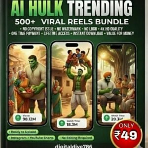 π₯ALL New nicheπ 500 AI Viral Hulk Reels Bundle: Smash Your Social Media Goals! π₯ π₯ALL New nicheπ 500 AI Viral Hulk Reels Bundle: Smash Your Social Media Goals! π₯