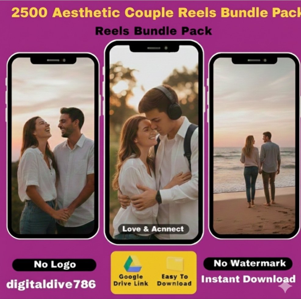 New Launch🔥💖 2500 Aesthetic Couple Reels Bundle Pack (No Copyright)