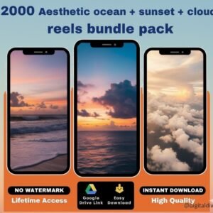 🌅The Only Aesthetic Bundle You’ll Ever Need: 2000+ Sunset, Ocean & Cloud Reels bundle pack 🌄.